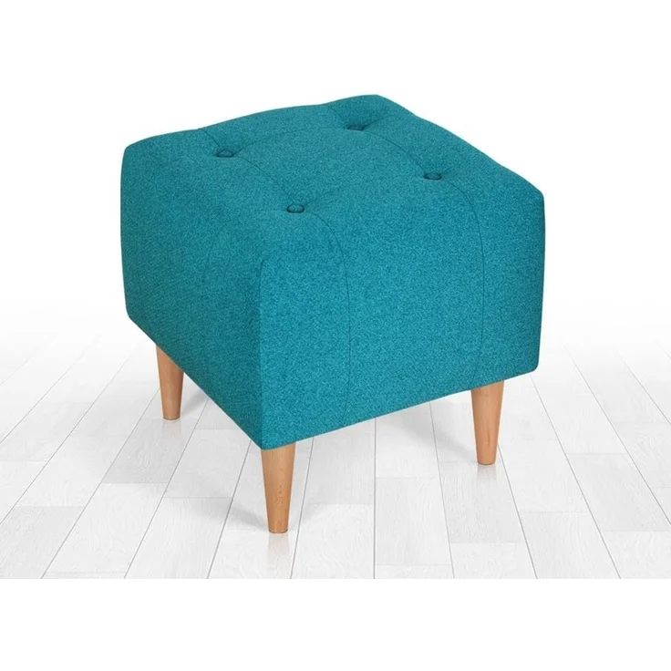 Hanah Home 'Tomp - Green' Pouffe, Türkis, 43 x 43 x 43 cm – Bild 1