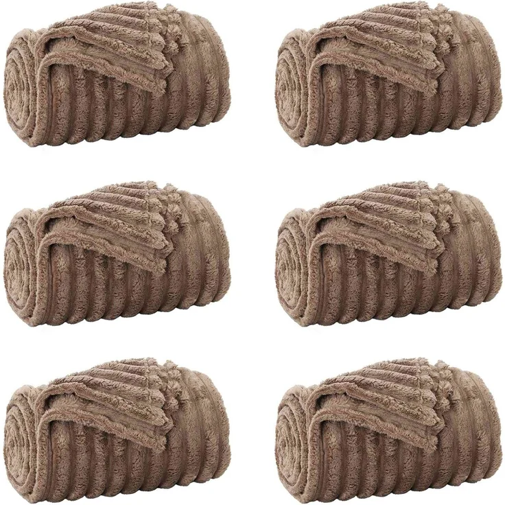 vidaXL Wohndecken 6 Stk. Kamel 150 x 130 cm 2.85 Fleece 42016869 – Bild 2