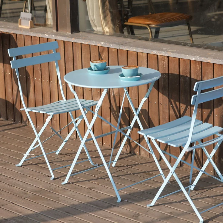 Albatros Bistroset 3-teilig Weiß – Bistrotisch mit 2 Stühlen – klappbare Stühle und Tisch aus robustem Metall – optimal als Balkonmöbel Set oder Gartenmöbel in modernem Design – Bild 18