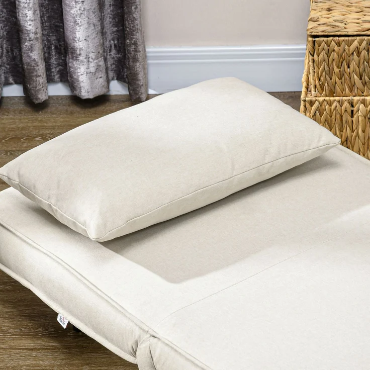 Schlafsessel, 6-stufig verstellbare Lehne, Leinenoptik, bis 120 kg, Creme--Cremeweiß--72x78x79cm--YOUDENOVA – Bild 9