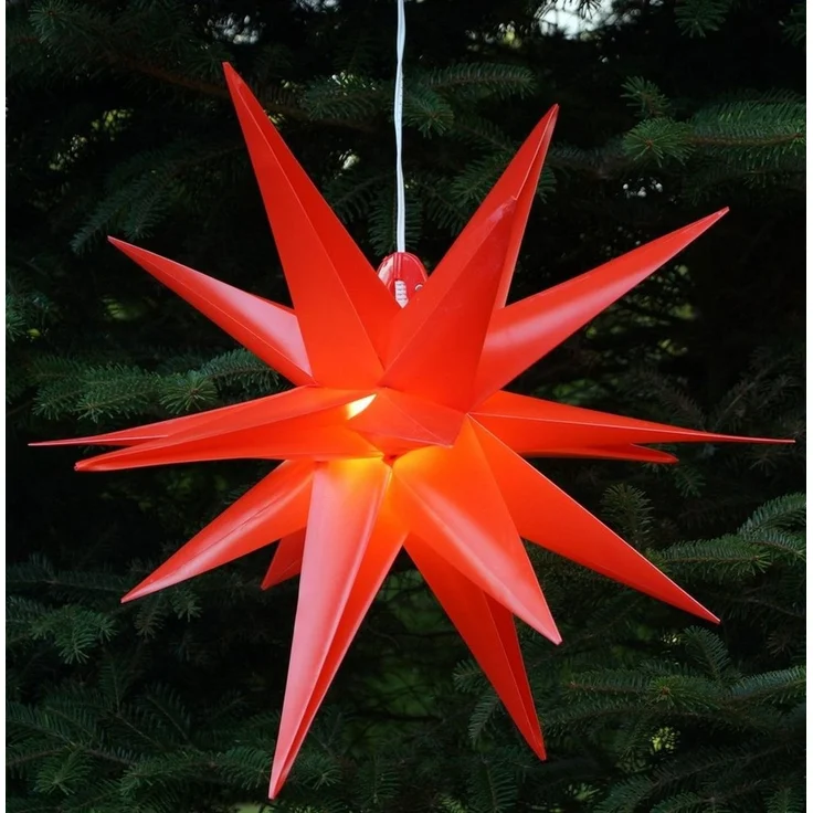 Guru-Shop LED-Stern für außen 3D Außenstern Kaspar, Weihnachtsstern,., Leuchtmittel inklusive