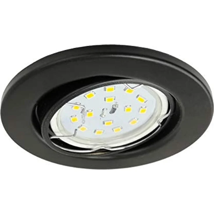 TRANGO LED Einbauleuchte, 6er Set 6729-065-5WAK Einbaustrahler in Rund Schwarz matt inkl. 6x5 Watt GU10 LED Leuchtmittel 3000K warmweiß & 6x GU10 Lampenfassung, Deckenspots, Einbauspots, Deckenleuchte – Bild 5