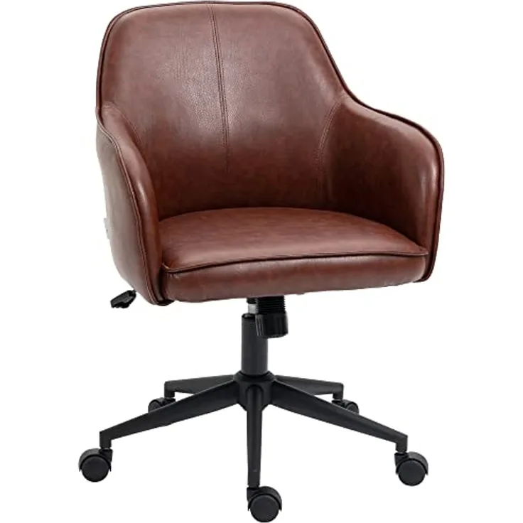 Vinsetto Bürostuhl Schreibtischstuhl mit Kunstlederoptik (Drehstuhl, 1 St), Braun 58,5 x 62 x 83-91 cm