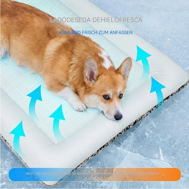 Ledander Hundematte Kühlmatte für Hunde, selbsterwärmendes Katzenbett, wendbares Design, Warm im Winter und kühl im Sommer,Thermo / Hundekissen / kühlend – Bild 4