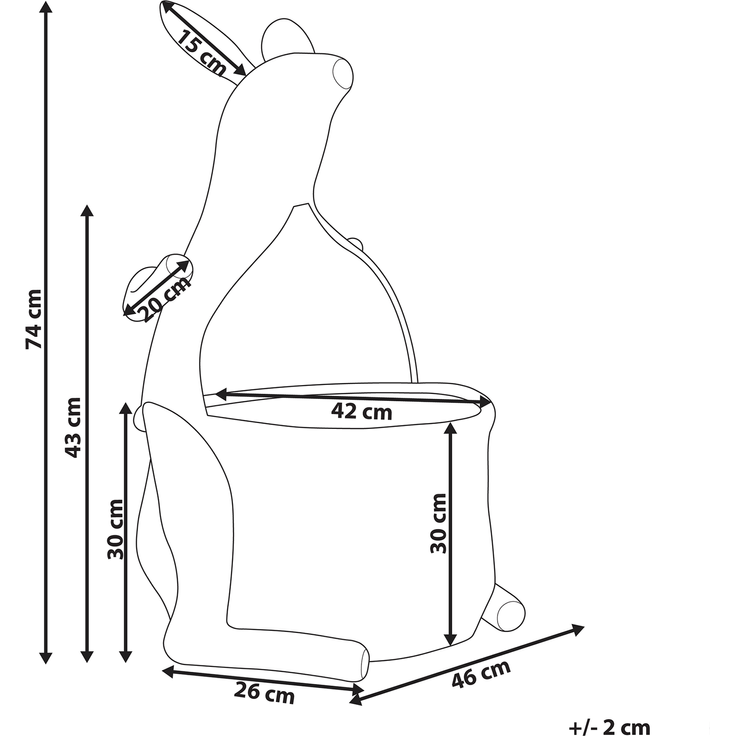 Aufbewahrungskorb Rattan weiß Känguruform 74 cm KAPITI – Bild 2