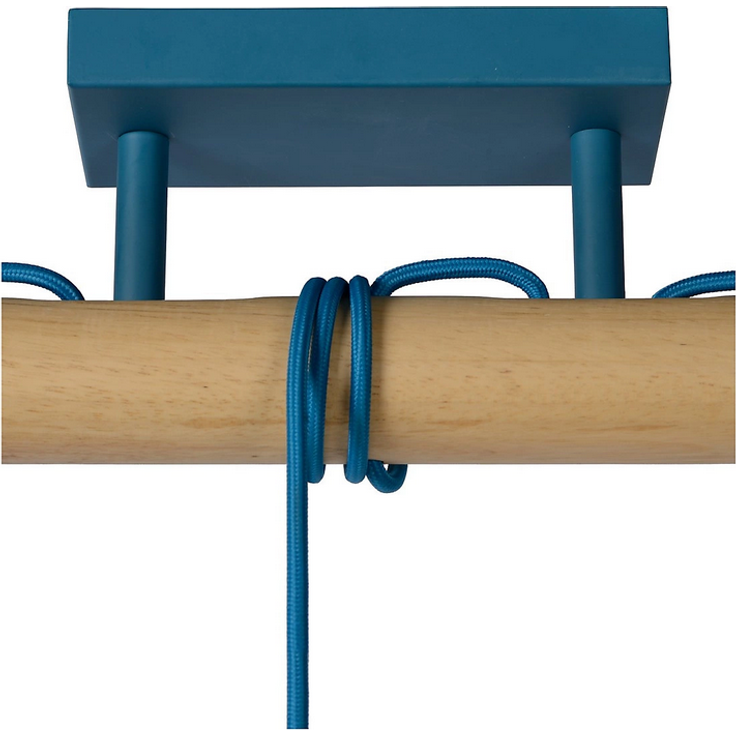 LUCIDE POLA Pendelleuchte 3x E27 Blau / Holz19180 – Bild 3