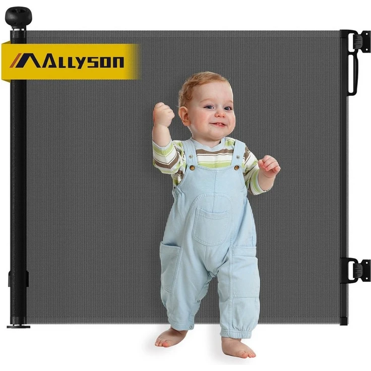 Allyson Treppenschutzgitter Türschutzgitter Ausziehbar - Tür- Treppengitter für Kinder & Haustiere, sicher, stabil und einfach zu montieren, passend für Türen und Treppen – Bild 5