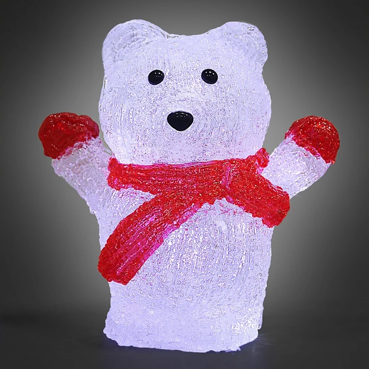 Deuba Acryl Figur Eisbär LED beleuchtet Weihnachtsdeko Weihnachten Weihnachtsfigur – Bild 3