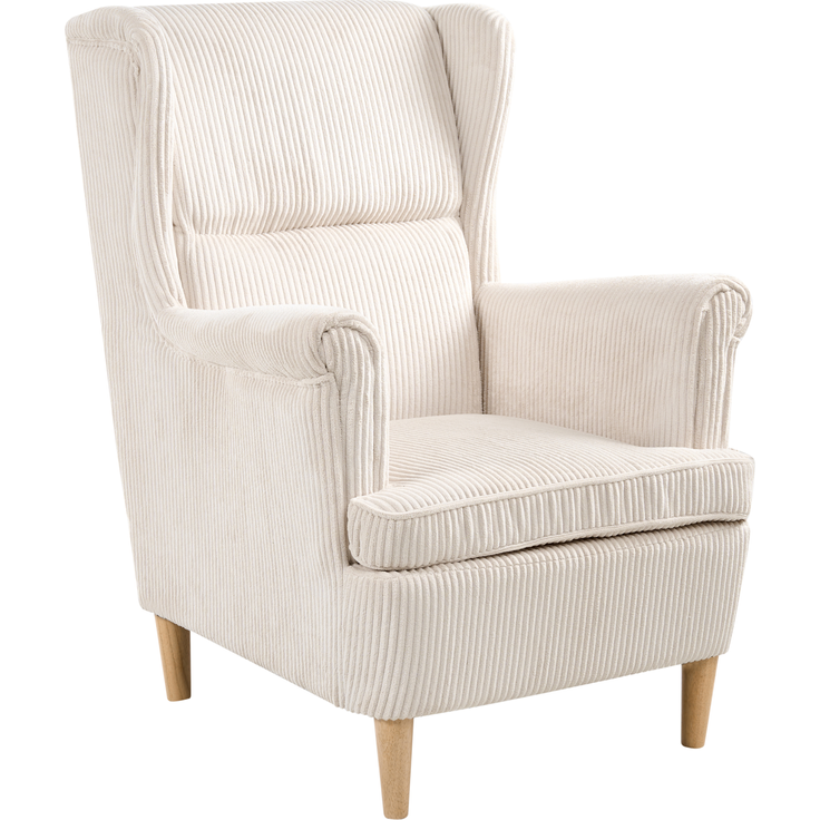 Ohrensessel ABSON Cord Hellbeige – Bild 4