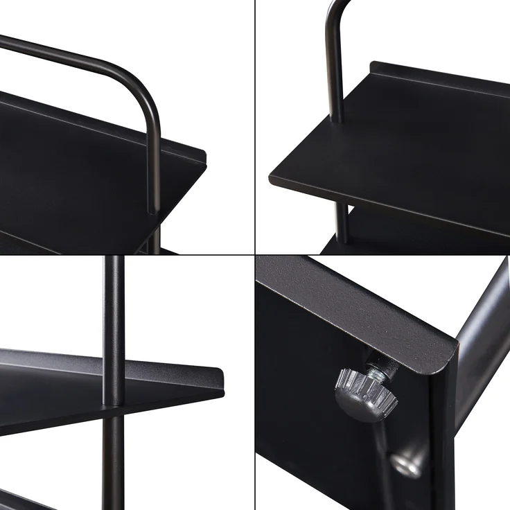 Schuhregal Poytya Stahl 119x60x32 cm Schwarz [en. casa] – Bild 6