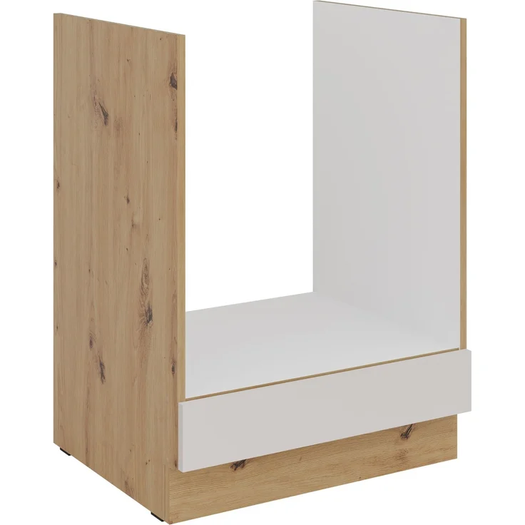 Küchen Herdunterschrank 60 cm Küche SOLANO Kaschmir beige matt + Eiche Artisan matt Küchenzeile Küchenblock Küche Einbauküche – Bild 1