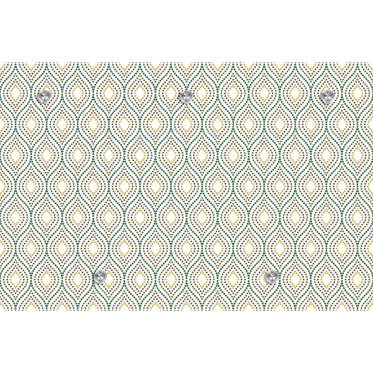Queence Garderobe - "Pattern 2" Druck auf hochwertigem Arcylglas inkl. Edelstahlhaken und Aufhängung, Format: