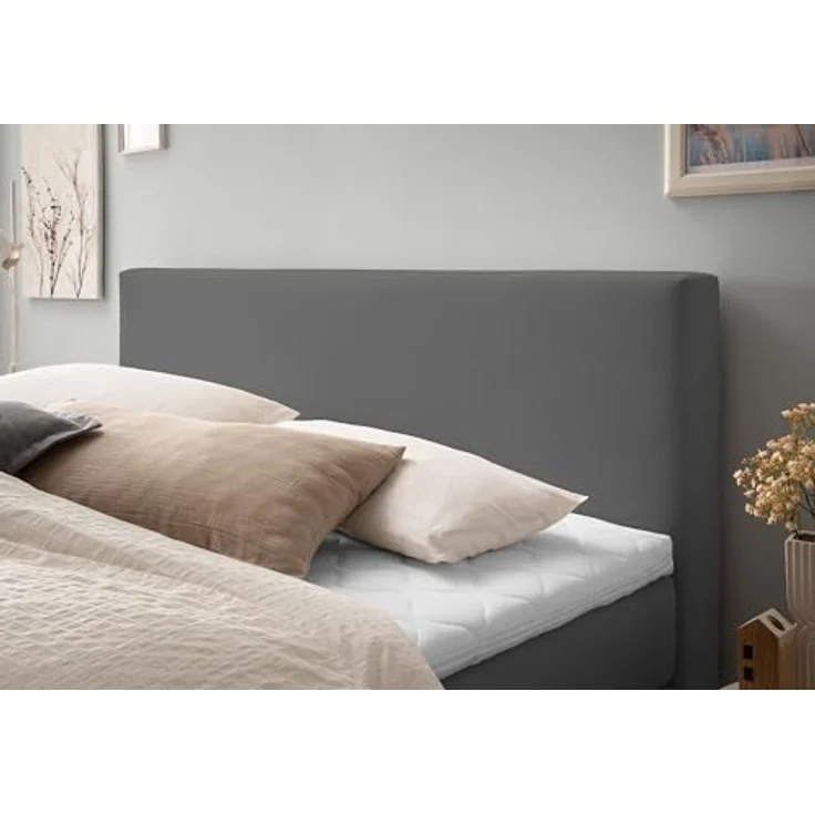 Belanoti Boxspringbett LOFT (Boxspringbett 160x200 mit Bettkasten, 7-Zonen Taschenfederkern Matratze inklusive Visco Topper), Bett 160x200 in der Farbe Anthrazit H2/H3 Polsterbett – Bild 9
