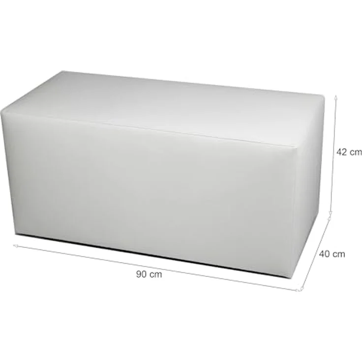 Talamo Italia - Pouf Aceto, Mehrzwecksessel, Sitzsack, Hockerhocker, Made in Italy, 40x90 h42 cm, Weiß – Bild 2