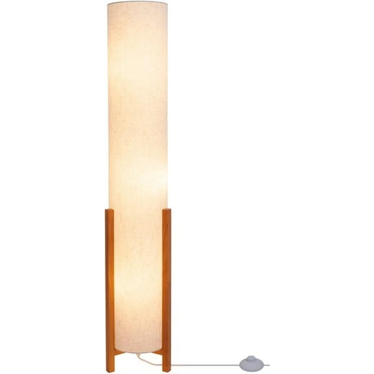 näve Stehlampe Matida, Ein-/Ausschalter, ohne Leuchtmittel, 1xE27 exkl, Holzgestell, Textilschirm natur, H: ca. 32cm, D: ca. 22cm – Bild 4