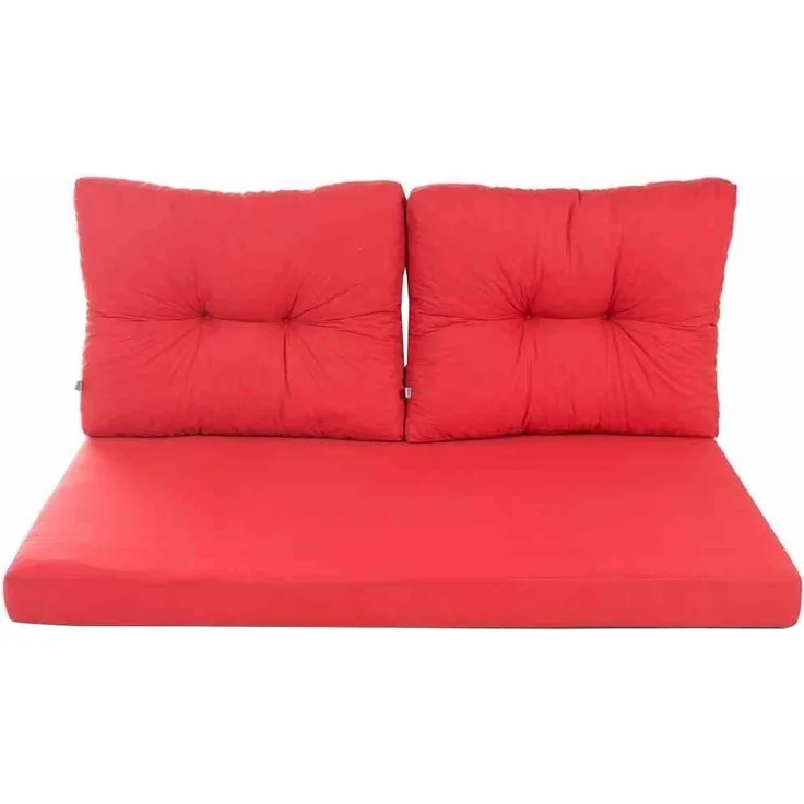 3tlg. Comfort Palettenauflage Set 120x80 rot Paletten 2x Kissen Outdoor Möbel