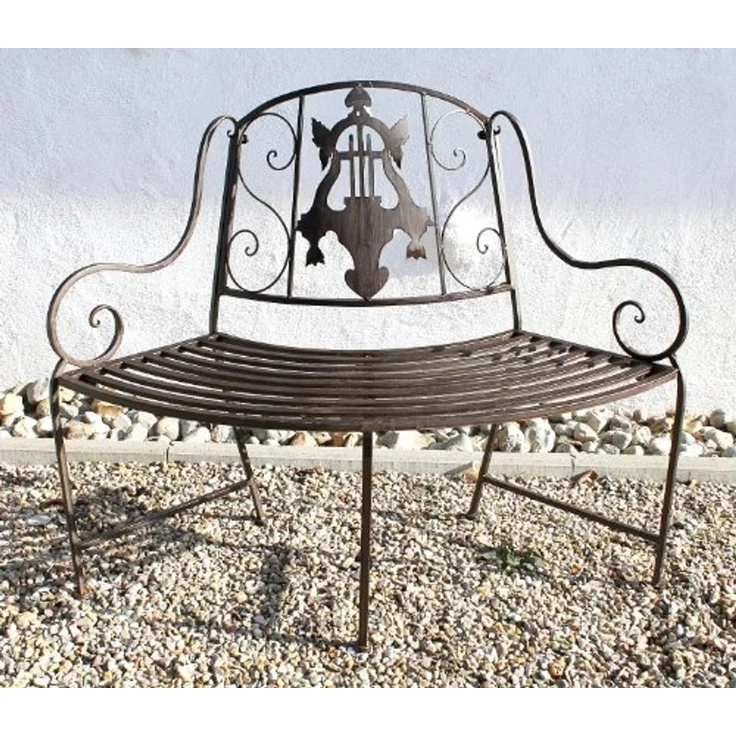 Bank JD130838 aus Metall Gartenbank Sitzbank Baumbank 2-Sitzer 116cm Rundbank – Bild 2