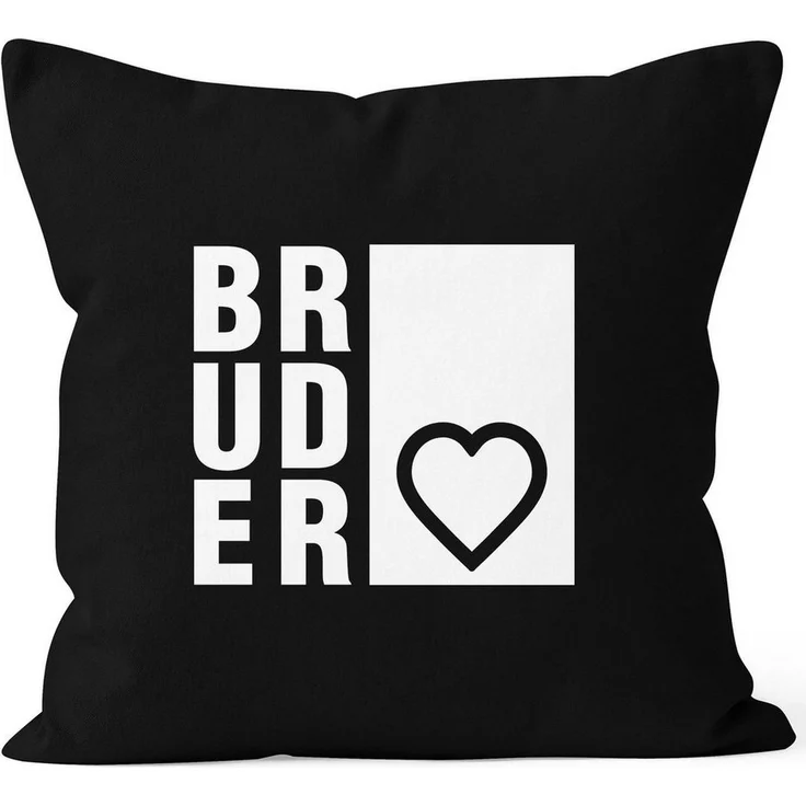 MoonWorks Dekokissen Kissenbezug Bruderherz Bruder Geschenk Geburtstag Kissen-Hülle 40x40 Baumwolle Moonworks® – Bild 1