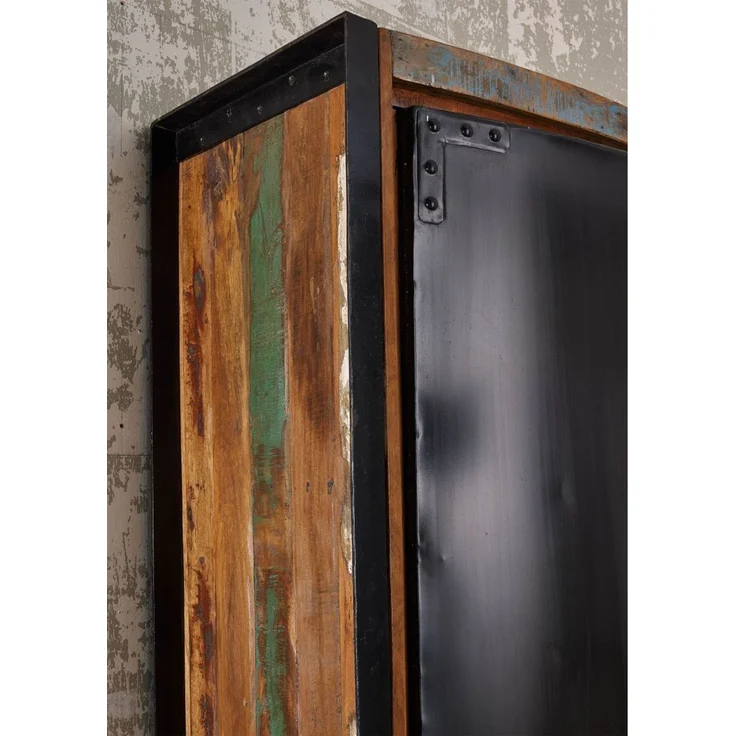 Schrank Altholz 90x43x180 mehrfarbig lackiert INDUSTRIAL #07 – Bild 3