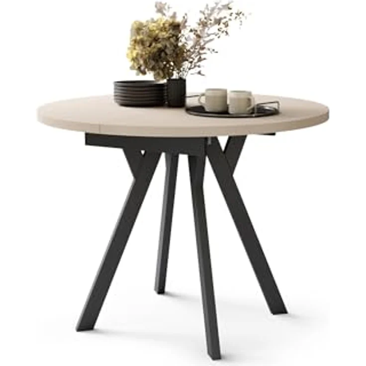 designimpex Esstisch Design Esstisch Aldo ausziehbar 90 cm bis 145 cm rund Esszimmer Tisch, Esstisch, Esszimmertisch, Tisch, Ausziehtisch, Küchentisch, Esszimmer – Bild 4