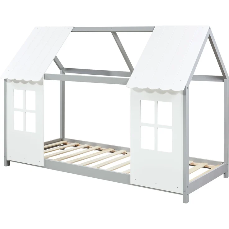 Halboffenes Kinderbett Tostedt 90x200cm Grau/Weiß [en. casa] – Bild 3