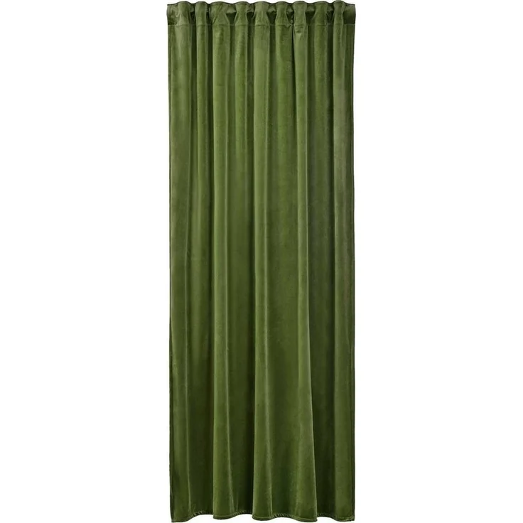 Gözze Vorhang Verdeckter Schlaufenschal MAGNUM, 135 x 245 cm, verdeckte Schlaufen, halbtransparent, Polyester, Tannengrün, Samtoptik – Bild 5