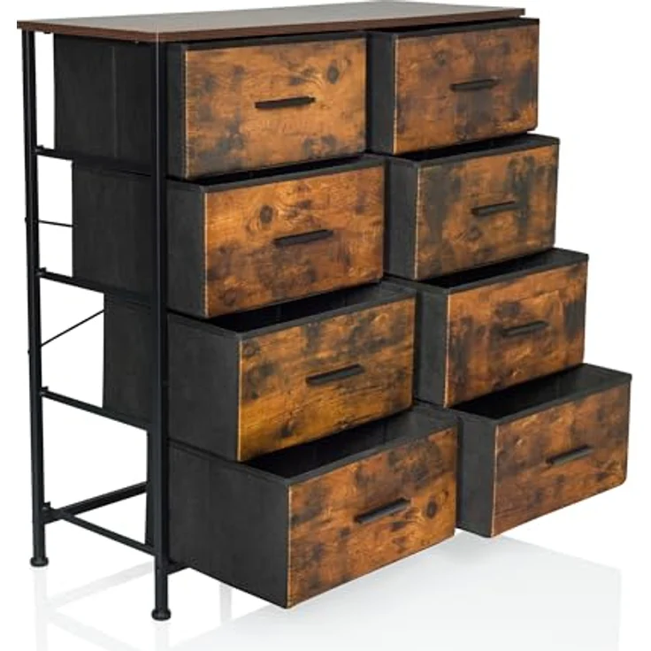 hjh LIVING Kommode mit 8 Schubladen RAGALA Light 80 x 30 x 82 cm Regalsystem Sideboard für Wohnzimmer Schlafzimmer Flur, Räuchereiche – Bild 7