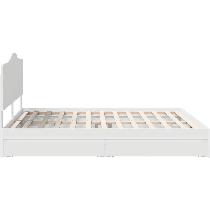 vidaXL Aufbewahrungsbett mit Kopfteil Weiß 180 x 200 cm Holzwerkstoff 3413478 – Bild 8