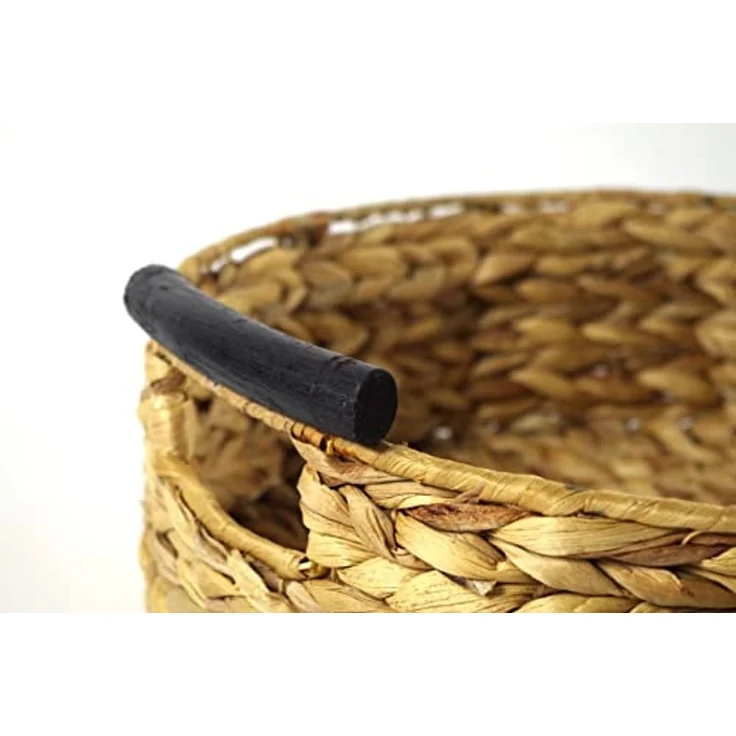 Kobolo Tablett Serviertablett 2er Set Rund mit Griffen, Wasserhyazinthe – Bild 2