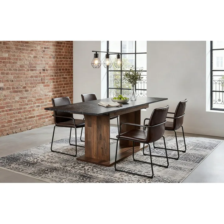 B&D home Esstisch Ausziehtisch MARA, Metallgestell oder Holzgestell, ausziehbar 120-160cm, 4-6 Personen