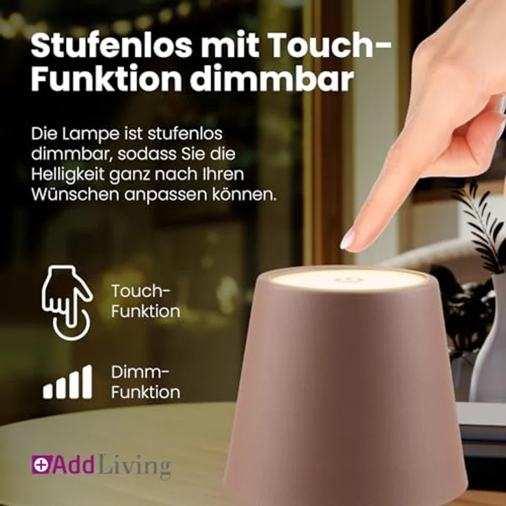AddLiving LED Fashion Tischlampe, dimmbare Schreibtischlampe mit 3 Farbtemperaturen, kupfer, mobil und mit USB-Anschluss – Bild 6