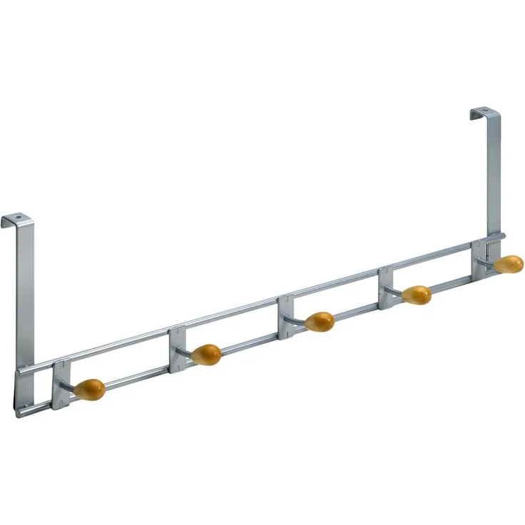 Hettich Türgarderobe 5 Haken 46,5 x 15,5 x 8,5 cm Aluminium-Optik