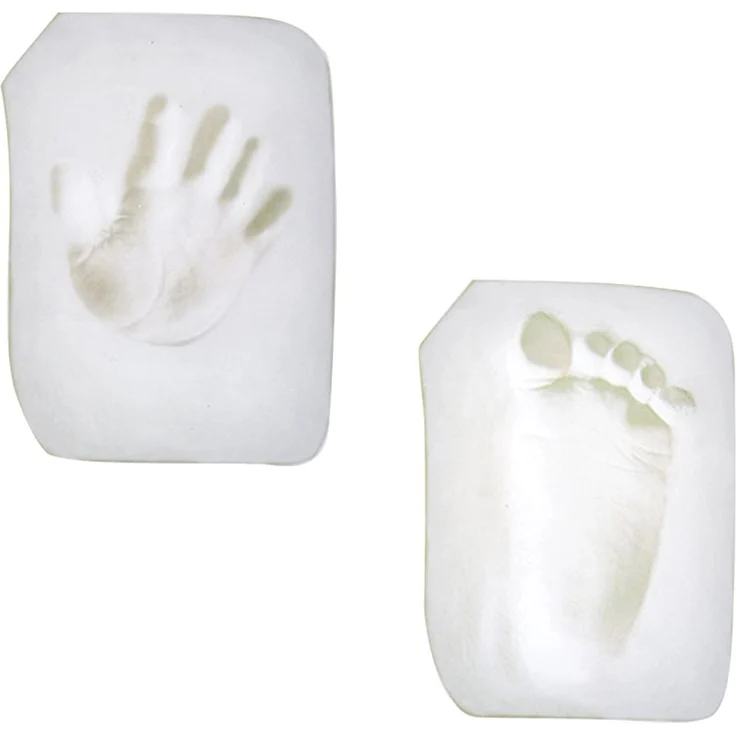 Cangaroo Baby Hand- und Fußabdruckset, Fotorahmen aus Holz, für 2 Abdrücke beige – Bild 4