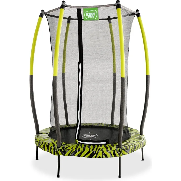 EXIT Tiggy junior Trampolin mit Sicherheitsnetz ø140cm - schwarz/grün Trampolin über der Erde Rund 25 kg 3 Jahr(e) Sicherheitsnetz Montage erforderlich