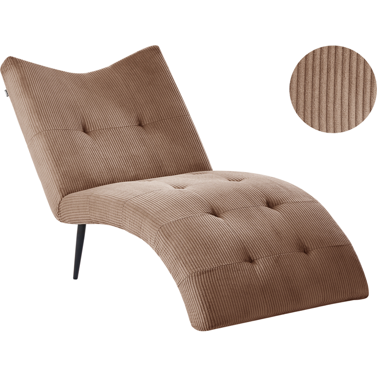 Chaiselongue QUILLY Cord Sandbeige