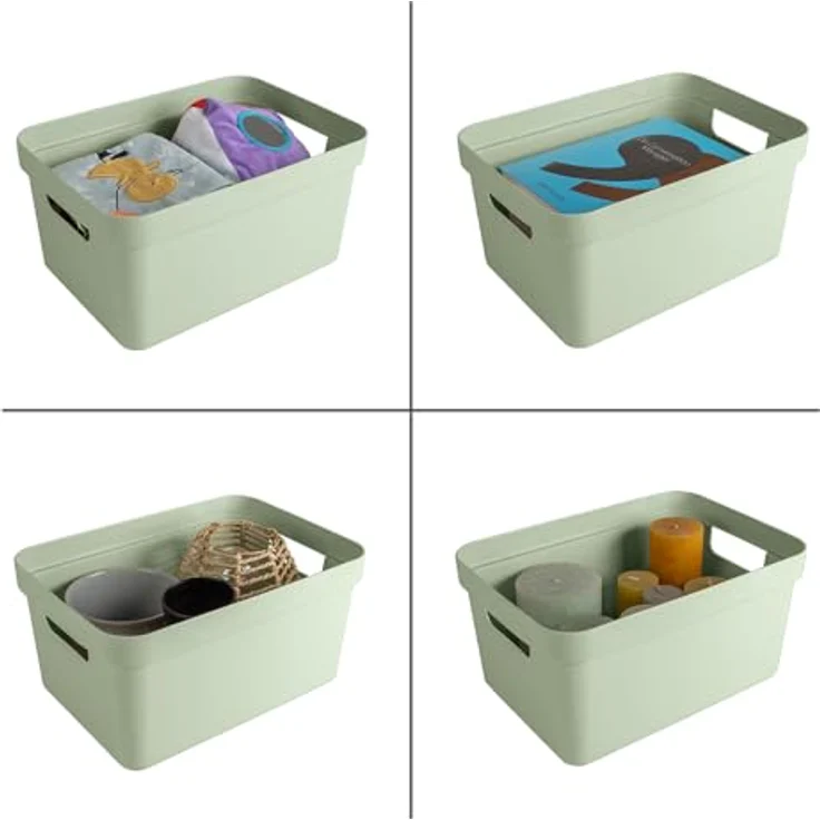 Sunware Sigma Home Aufbewahrungsbox Bad 13L - 35x24,6x18,3cm - Kunststoff Aufbewahrungsbox Ohne Deckel - körbe & behälter (Packung mit 2) – Bild 5