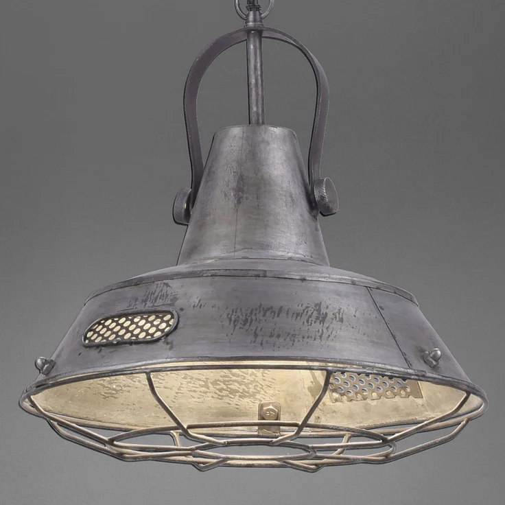 LED Hängelampe, Metall, Industrie, Laterne, silber SA – Bild 9