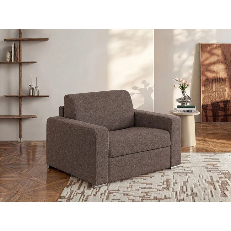 Vente-unique - CALITO - Schlafsessel - Metall - Stahl - Schokoladenbraun - 124 x 95 x 85 cm – Bild 2