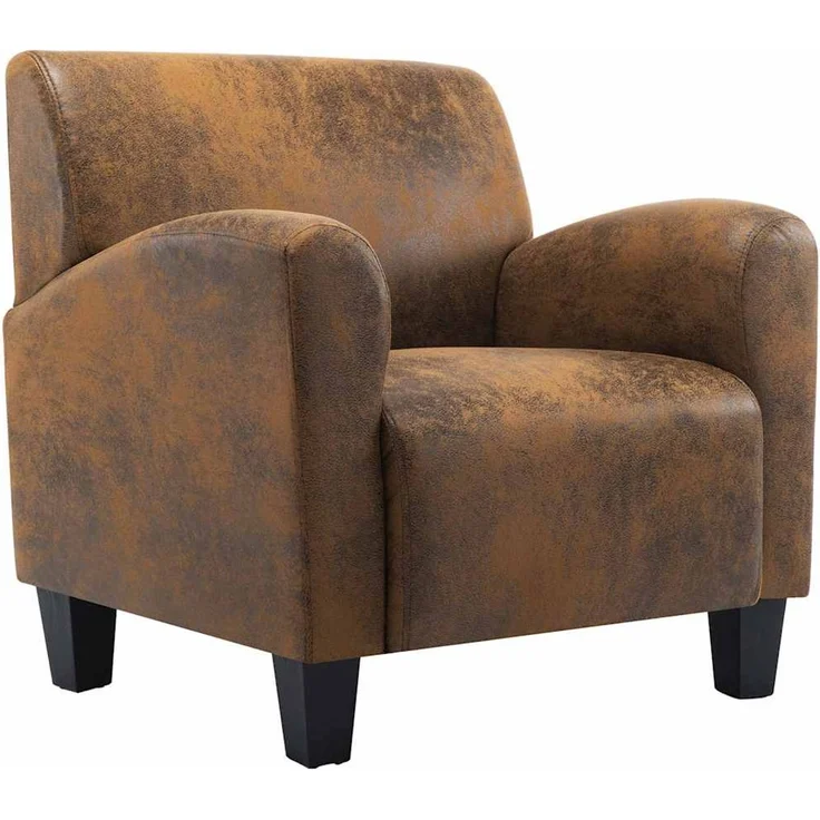 Sofasessel Relaxsessel Braun 70x69x72 cm Wildlederimitat – Bild 2