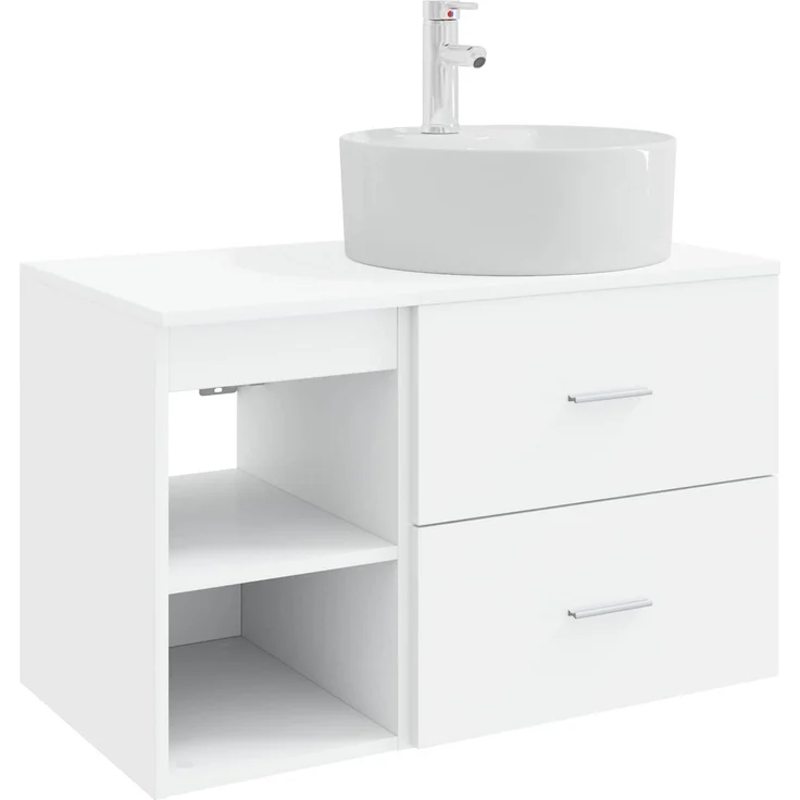 vidaXL Badezimmerschrank-Set 2 stk. Weiß 79,5 x 44,5 x 76 cm 3403904 – Bild 2