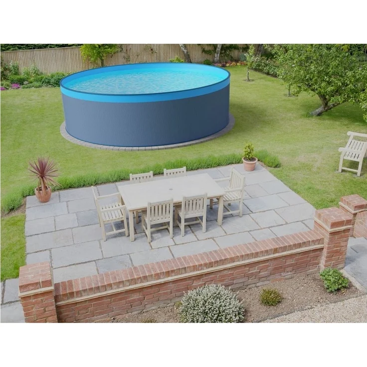 Waterman Rundpool Stahlwandpool Set (5-teilig) rund 450x120 cm, Stah (Komplett-Set), verzinkte Stahlwand – Bild 2