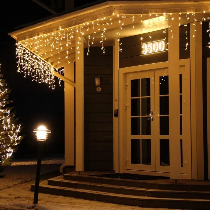 LEDYA Eisregen Lichterkette Außen, 17M 480 LED Lichterkette Weihnachten, Weihnachtsbeleuchtung Außen mit Timer 8 Modi, Memory-Funktion Wasserdicht Lichterkette für Terrasse Balkon Weihnachtsdeko