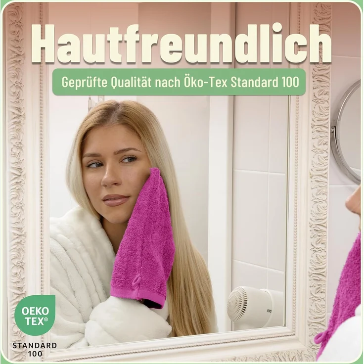 GREEN MARK Textilien 10 TLG. FROTTIER Handtuch-Set mit verschiedenen Größen 4X Handtücher, 2X Duschtücher, 2X Gästetücher, 2X Waschhandschuhe | Farbe: Pink | Premium Qualität – Bild 5
