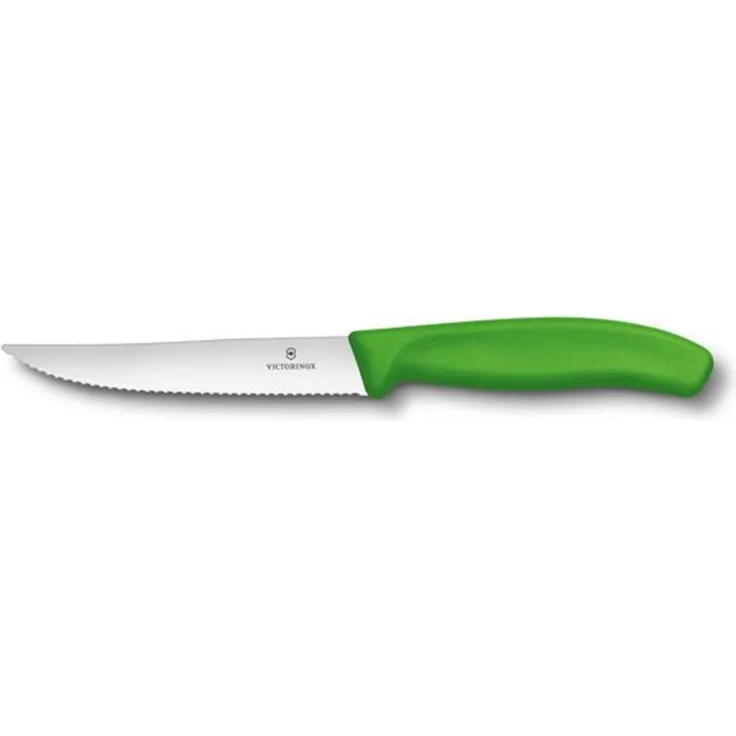 Steak- und Pizzamesser grün mit Wellenschliff