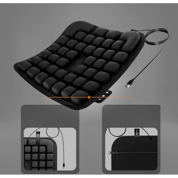 Diablo Chairs Massageauflage für Bürostuhl Rückenmassage elektrisch Massagekissen Lendenmassage Sitzauflage Gaming Stuhl Auto ergonomische Massage Matte mit Luftdrucksystem – Bild 6
