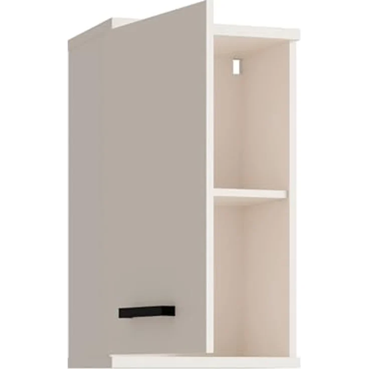 Forte VERIS Hängeschrank 40, moderner Badezimmerschrank, 1-türig, Kontrastgriff, Wandmontage, Holzwerkstoff, Kaschmir Beige, 40,2 cm breit x 68,8 cm hoch x 29 cm tief – Bild 5