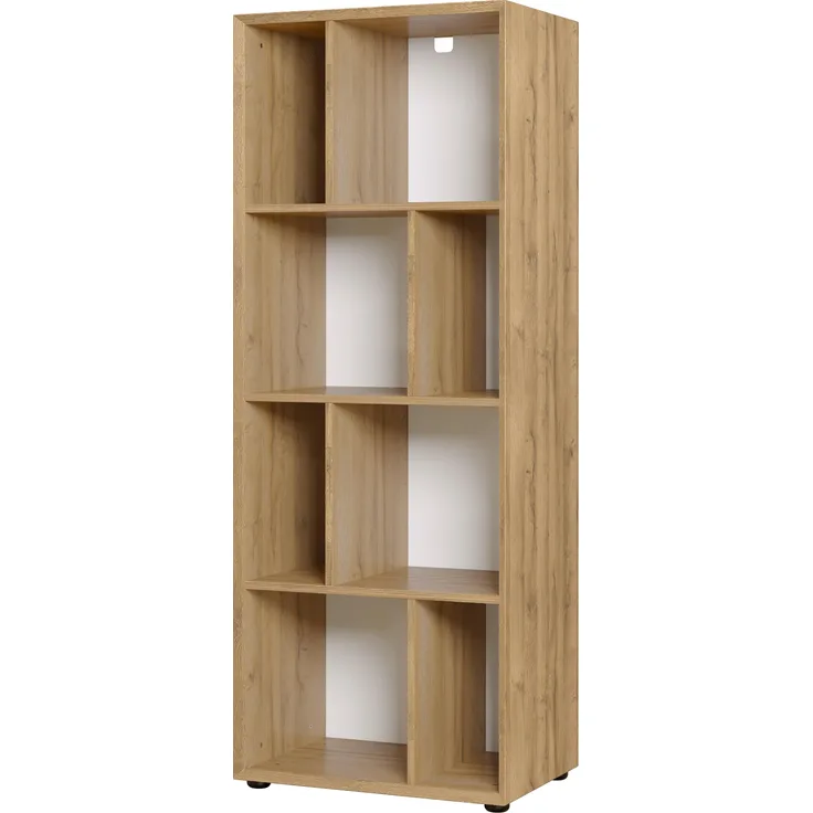 Germania Regal 2548-551 Coruna, in Eiche, mit asymmetrischen Fächern, 54 x 145 x 41 cm (BxHxT)