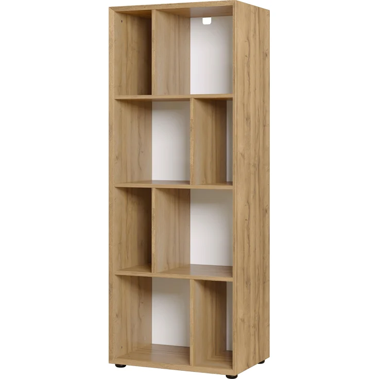 Germania Regal 2548-551 Coruna, in Eiche, mit asymmetrischen Fächern, 54 x 145 x 41 cm (BxHxT) – Bild 1