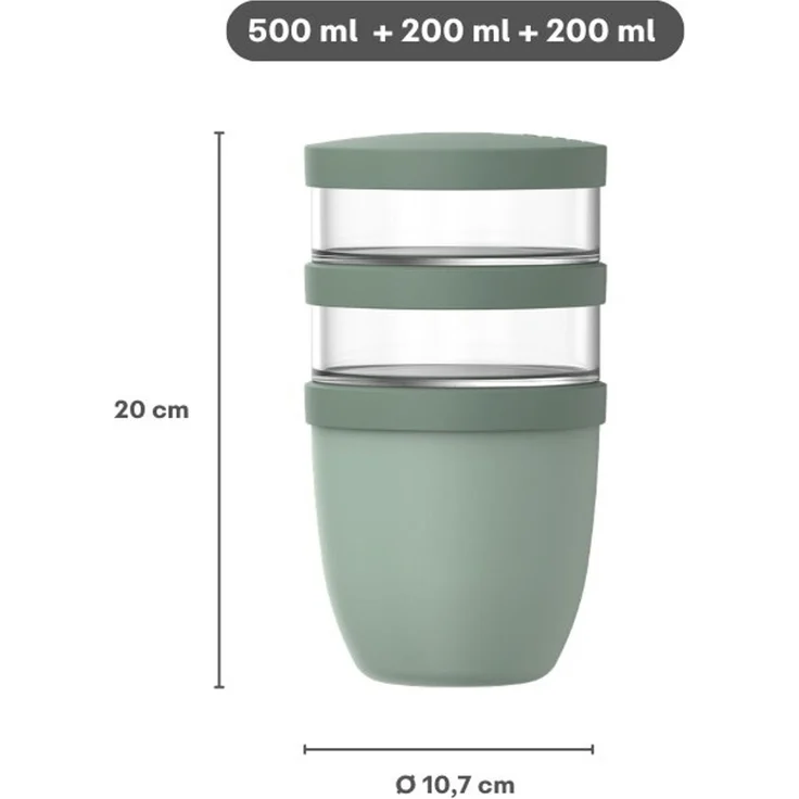 Mepal Ellipse Lunchpot 500 ml + 2x200 ml - Nordic Sage – Bild 6