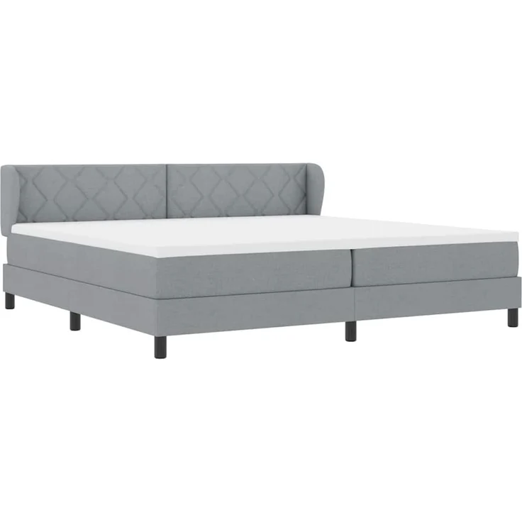 vidaXL Boxspringbett mit Kopfteil Hellgrau 200 x 200 cm Stoff 3340108 – Bild 6